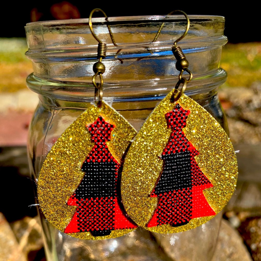 Faux leather earrings
